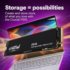 Crucial P310 1TB 2280 PCIe Gen4 3D NAND NVMe M.2 SSD – Up to 7,100 MB/s – Shift up to Gen4 – Internal Solid State Drive (PC) – CT1000P310SSD801