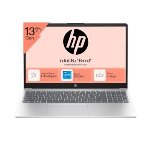 HP 15, 13th Gen Intel Core i5-1334U Laptop (8GB RAM, 512GB SSD), Anti-Glare, 15.6"/39.6cm, FHD, Win 11, MS Office 2021, Silver, 1.59Kg, Intel UHD Graphics, FHD Camera, Backlit KB, fd0220TU
