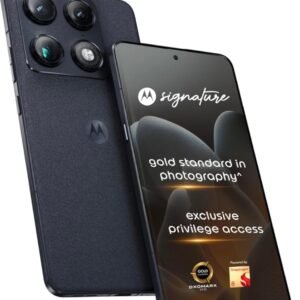 Motorola Signature 5G (Pantone Carbon, 12GB RAM +256GB Storage) | 17.27 cm (6.8 inch) Super HD Display | 50MP + 50MP + 50MP | 50MP Front Camera | 5200 mAh Battery | Snapdragon 8 Gen 5 Processor