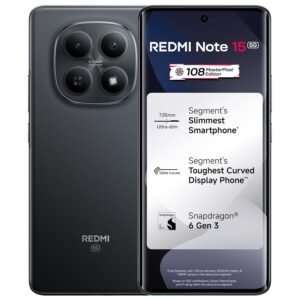 REDMI Note 15 5G (Black, 8GB RAM 128GB Storage) | 108MP OIS Camera | Snapdragon 6 Gen 3 | 17.2cm Tough Curved AMOLED Screen | Segment’s Slimmest Phone | 5520mAh Si/C Battery | 45W Fast Charging