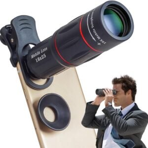 APEXEL Cell Phone Lens Universal 18X Optical Zoom Lens Manual Telescope Lens with Clamp for iPhone Samsung and most Android Smartphones